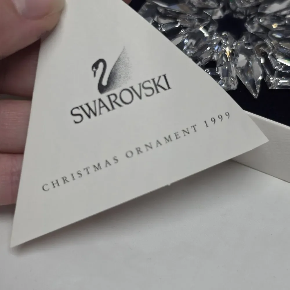 Swarovski Crystal 1999 Annual Snowflake Star Christmas Holiday Ornament With Box